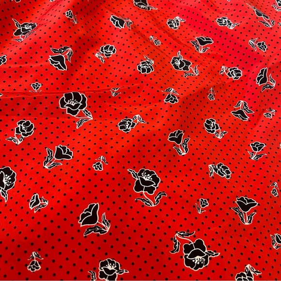 Hi There Retro Ruffle Red Black Floral Dress Size 6 - Picture 4 of 6